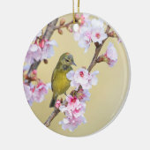 Cherry Blossom und Warbler Keramik Ornament (Links)