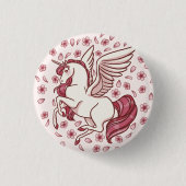 Cherry Blossom Unicorn Button (Vorderseite)