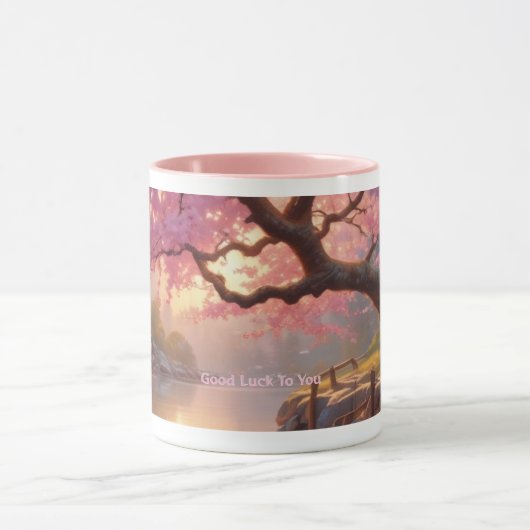 Cherry Blossom Viel Glück Tasse (Zentrum)