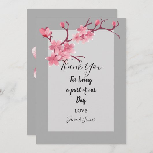 Cherry Blossom vielen Dank Einladung (Vorne/Hinten)