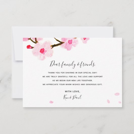 Cherry Blossom vielen Dank für Ihre Fotokarte Dankeskarte (Rückseite)