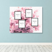 Cherry Blossom Vier-Foto-StretchCanvas Print Leinwanddruck (Insitu (Holzboden))
