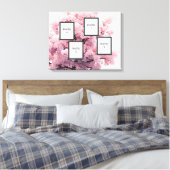 Cherry Blossom Vier-Foto-StretchCanvas Print Leinwanddruck (Insitu (Schlafzimmer))