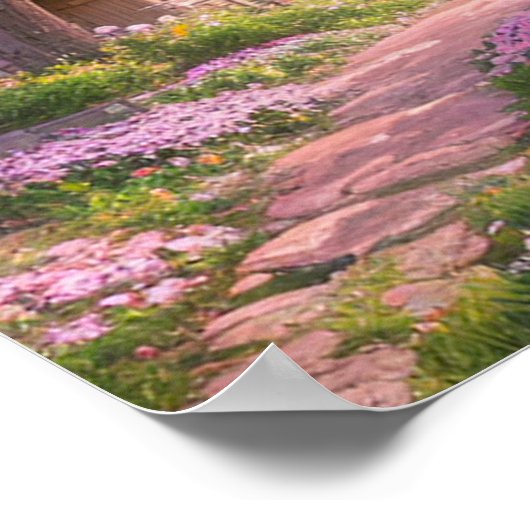 Cherry Blossom Village Poster (Ecke)