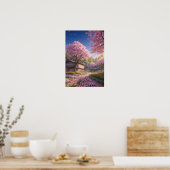 Cherry Blossom Village Poster (Küche)