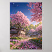 Cherry Blossom Village Poster (Vorne)