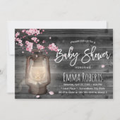 Cherry Blossom Vintag Lantern Babydusche Einladung (Vorderseite)
