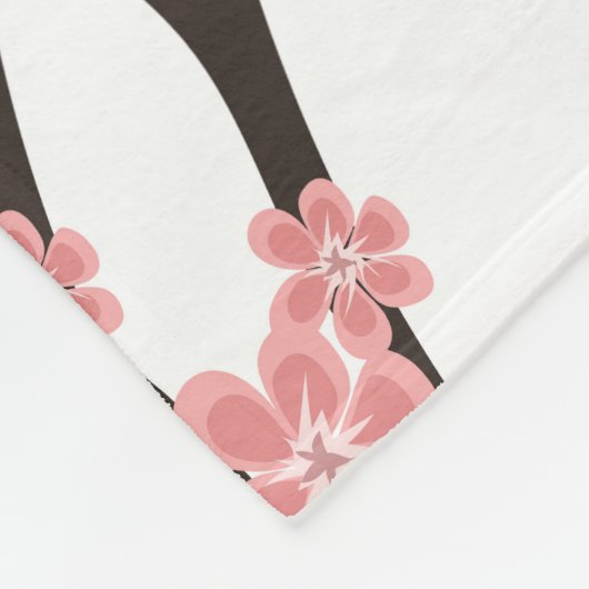 Cherry Blossom: Vintag weiß Nahtlos. Fleecedecke (Ecke)