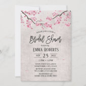 Cherry Blossom Vintages florales Brautparty Einladung (Vorderseite)