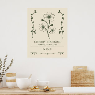 Cherry Blossom Wall Art - Individuelle Name Gesche Poster