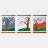Cherry Blossom Wandteppich Mit Holzrahmen (Dreifach)