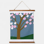 Cherry Blossom Wandteppich Mit Holzrahmen (Vorderseite)