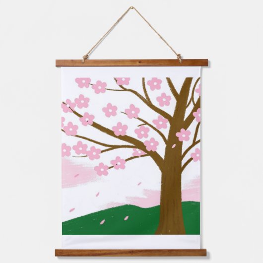 Cherry Blossom Wandteppich Mit Holzrahmen (Vorderseite 2)
