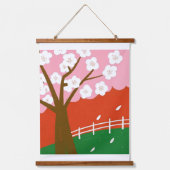 Cherry Blossom Wandteppich Mit Holzrahmen (Vorderseite 3)