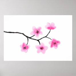 Cherry Blossom Wassercolor Poster