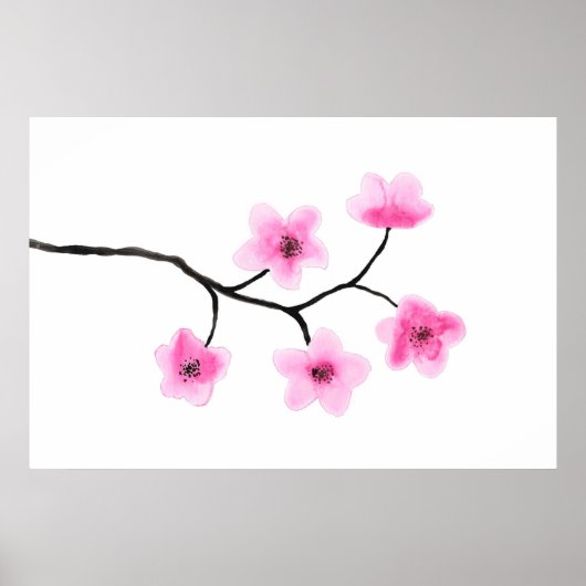 Cherry Blossom Wassercolor Poster (Vorne)