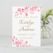 Cherry Blossom Wassercolor Save The Date (Stehend Vorderseite)