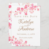 Cherry Blossom Wassercolor Save The Date (Vorne/Hinten)