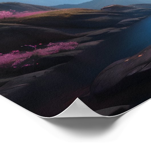 Cherry Blossom Wasserfall Poster (Ecke)