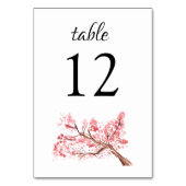 Cherry Blossom Wasserfarbe Blumenrosa Hochzeit Tischnummer (Vorderseite)