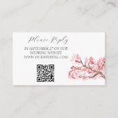 Cherry Blossom Wasserfarbe Rosa Blumenzehen Begleitkarte (Vorderseite)