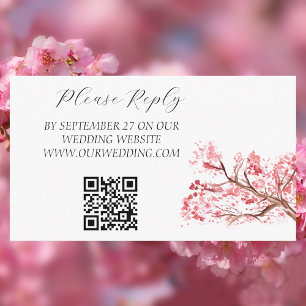Cherry Blossom Wasserfarbe Rosa Blumenzehen Begleitkarte