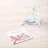 Cherry Blossom Wasserfarbe Rosa Blumenzehen Rechteckiger Pappuntersetzer (Vor Ort)