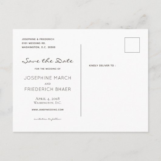 Cherry Blossom Wasserfarbe Save the Date Postkarte (Rückseite)