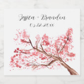 Cherry Blossom Wasserfarben Blume Blumenzehen Alkoholflaschenetikett (Einzelnes Label)