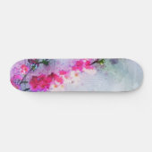 Cherry Blossom Wasserfarben Kunst, Dichtung und Mu Skateboard (Horizontal)