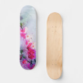 Cherry Blossom Wasserfarben Kunst, Dichtung und Mu Skateboard (Vorderseite)