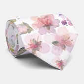 Cherry Blossom Wasserfarbenpastel Krawatte (Gerollt)