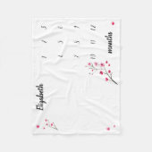Cherry Blossom Watercolor Babymilestone Fleecedecke (Vorderseite)