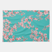 Cherry Blossom Watercolor Kitchen Towels Geschirrtuch (Horizontal)