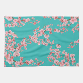 Cherry Blossom Watercolor Kitchen Towels Geschirrtuch