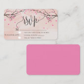 Cherry Blossom Watercolor Pink Floral Wedding RSVP Begleitkarte (Vorne/Hinten)