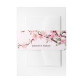 Cherry Blossom Wedding Add Names Pink White Einladungsbanderole (Vorderseite Beispiel)