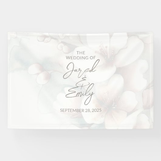 Cherry Blossom Wedding Banner (Horizontal)