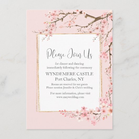 Cherry Blossom Wedding Begleitkarte (Vorderseite)