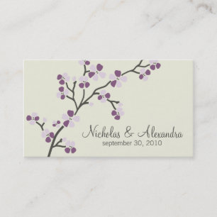 Cherry Blossom Wedding Business Card (Pflaume) Visitenkarte