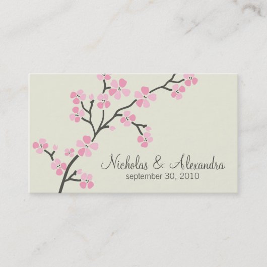 Cherry Blossom Wedding Business Card (pink) Visitenkarte (Vorderseite)