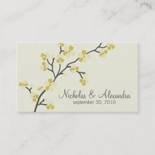 Cherry Blossom Wedding Business Card (Zitrus) Visitenkarte