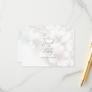 Cherry Blossom Wedding Card mit QR Code Begleitkarte