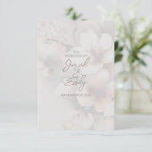 Cherry Blossom Wedding Card mit QR Code Begleitkarte (Stehend Vorderseite)
