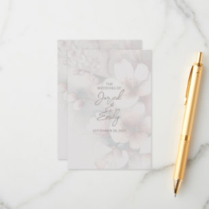 Cherry Blossom Wedding Card mit QR Code Begleitkarte