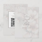 Cherry Blossom Wedding Card mit QR Code Begleitkarte (Vorne/Hinten)