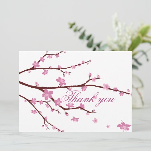 Cherry Blossom Wedding danke Ihnen Karten (Stehend Vorderseite)
