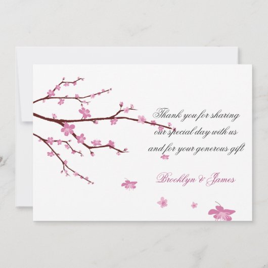 Cherry Blossom Wedding danke Ihnen Karten (Rückseite)