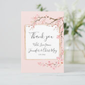 Cherry Blossom Wedding Dankeskarte (Stehend Vorderseite)