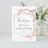Cherry Blossom Wedding Dankeskarte (Stehend Vorderseite)